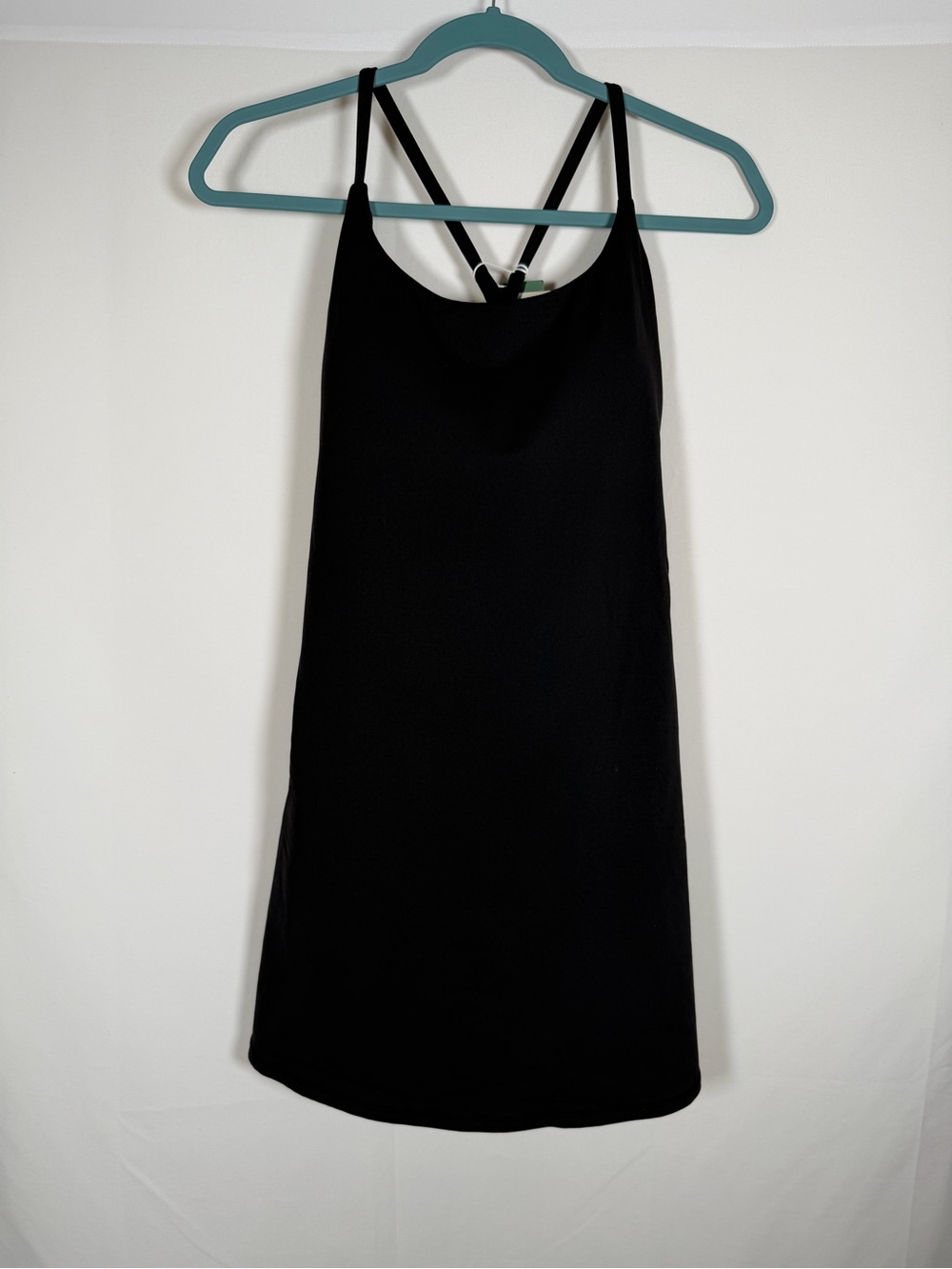 HALARA Black‎ Softlyzero Plush Mini Dress with Crisscross Straps